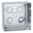 Caja Cuadrada de Acero Galvanizado / Montaje Superficial / 12 Entradas TKO / Capacidad 42 in³ / Dimensiones 4.688 x 4.688 x 2.125 in