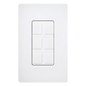 Marco de 6 puertos personalizable para conectores de red, fibra óptica, coaxial y telefonía, línea Claro, color blanco