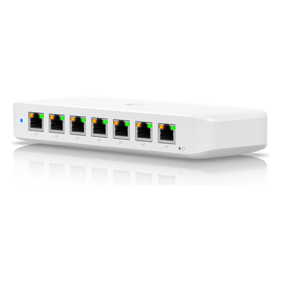 USW Ultra Switch de 8 Puertos GbE (7 Puertos PoE+ y 1 Puerto Entrada PoE++) con Opciones de Montaje Versátiles
