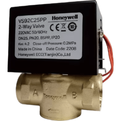 Válvula de Control Eléctrica / 2 Vías / Retorno por Resorte / DN25 / BSPT 1\" / 220 V CA / Fan Coil