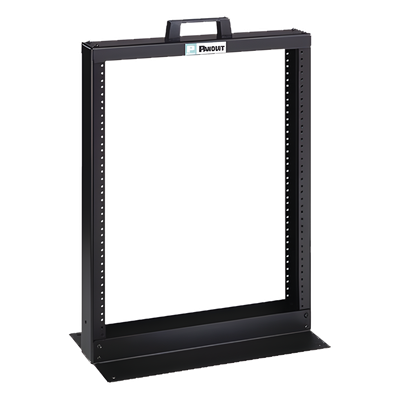 Rack de Dos Postes Estándar de 19 in, Rieles Numerados y Roscados #12-24, Fabricado en Aluminio, 13 Unidades de Rack, Color Negro
