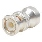 Adaptador Coaxial RF / Hembra UNIDAPT a BNC Macho / Bronce Chapado Plata / Contactos Oro 24K / Dieléctrico Teflón