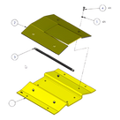 Espaciador para Kits de Picos / 31\" w x 3\" h x 12.25\" d (787 x 76 x 311 mm) / Acero Galvanizado / Cinta Reflectante / Compatible con Barreras 1603-180 y 1603-380