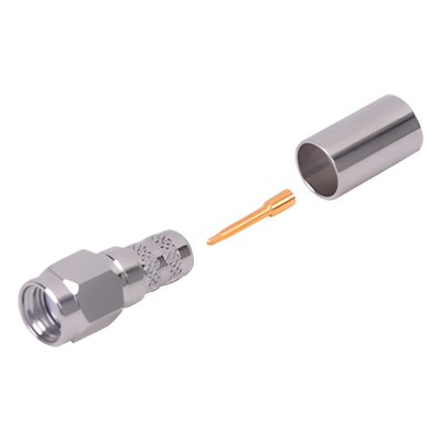 Conector SMA Macho / Anillo Plegable / 50 Ω / 12.4 GHz / VSWR ≤1.3 / Cables RG-8/X y LMR-240