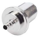 Conector RF Coaxial / N Hembra Hermético / Montaje Frontal Panel 2D Plano / Anillo Plegable RG-58/U / Cuerpo Bronce Niquelado / Contacto Oro / Aislante Teflón