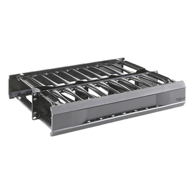 Organizador de Cables Horizontal CableTek, Doble (Frontal y Posterior), Para Rack de 19in, 2 UR