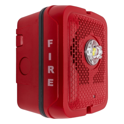 Bocina con Lámpara Estroboscópica para Exterior, con Configuración Estroboscópica Seleccionable, Color Rojo