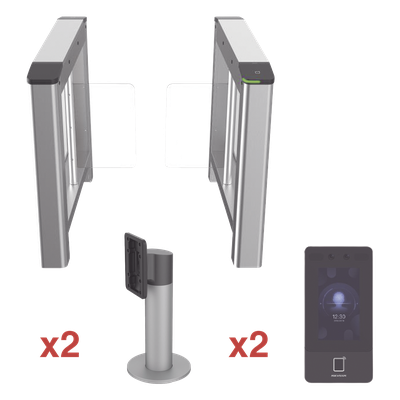 Kit de Torniquete con Terminales Faciales incluidas / Montajes Incluidos /  Izquierdo y Derecho / Carril de 90 cms / 3,000,000 MCBF / 4 Pares de IR