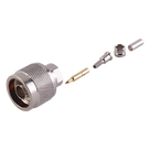 Conector Coaxial N Macho / Anillo Plegable / RG-174/U, Belden 8216 / Bronce Niquelado / Contacto Oro