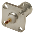 Conector BNC Hembra para Chasis / Montaje en Panel 17.53 mm / 4 Perforaciones 12.7 mm (0.5 in) / Impedancia 50 Ohm / Terminación por Soldadura