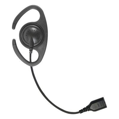â€‹Auriculares de gancho en forma de \"C\" con cable de fibra trenzada y conector SNAP. Requiere micrófono de solapa de 1 o 2 hilos de la Serie SNAP.