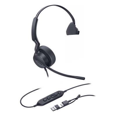 Diadema Alámbrica Yealink UH42 Mono con Audio HD y Conectividad USB-C/A Certificada con Microsoft Teams