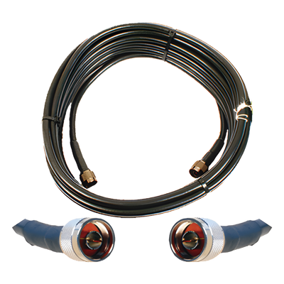 Jumper Coaxial de 50 Ohm con Cable Wilson-400 | Conector N Macho en los Extremos | 15.24 Metros (50 Pies) de Longitud.