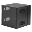 Gabinete de Pared para Rack / 12 UR / 19 Pulgadas / Puerta con Vidrio Templado / 600 mm (23.6 in) Ancho / Ventilación Cruzada / Negro