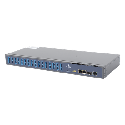 OLT de 1 GPON puerto con Splitter de 1 a 32 SC/UPC Incluido  + 3 puertos Uplink (2 puertos Gigabit Ethernet + 1 puerto SFP/SFP+) , hasta 128 ONUS