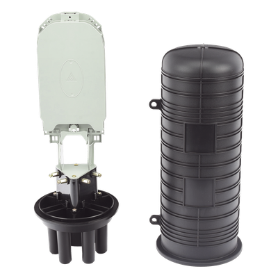 Caja de Distribución de Fibra Óptica Vertical Tipo Domo, 48 Empalmes (Expandible Hasta 96 Empalmes con Charola LP-SCV-48-ST), Exterior, IP68