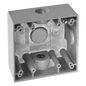 Caja Cuadra de 1/2\" a Prueba de  Intemperie/ Cuenta con 2 salidas.
