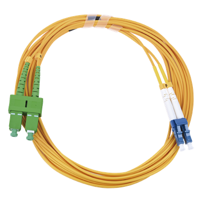 Jumper de Fibra Óptica Monomodo 9/125 LC/UPC-SC/APC, PVC, 2.0 mm, Dúplex, Amarillo, 3 Metros (9.84 Pies)