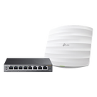 Kit Access Point y Switch PoE / Doble Banda AC / 1750 Mbps / 8 Puertos Gigabit / 55W PoE Total
