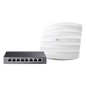 Kit de access point EAP245 y switch PoE TL-SG108PE, doble banda AC, hasta 1750 Mbps, 1 puerto Gigabit