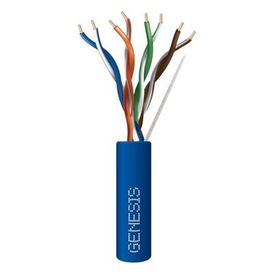 Bobina de Cable de 305 Metros (1000 Pies) / UTP Cat6 Riser / Color Azul / UL, CMR, Probado a 350 MHz / Para Aplicaciones de CCTV, Redes de Datos IP Megapixel / Control RS485