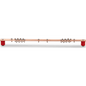 Barra Distribución Tierra Rack 19 in / Cobre 100% / 550A / Aisladores Rojos / 0.64 cm (0.25 in) / J-STD-607-A