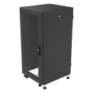 Gabinete de Piso 19in / 24UR / 600 mm Profundidad / Carga 532 kg / Puerta con Cristal Templado / Cierre 3 Puntos