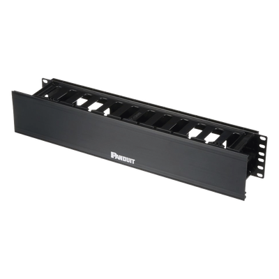 Organizador de Cables Horizontal PatchLink, Sencillo (Solo Frontal), Con Tapa Extendida, Para Rack de 19in, 2UR
