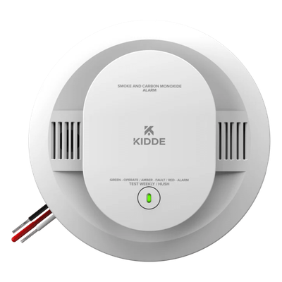 Alarma combinada de humo y monóxido de carbono, cableada a 120V CA con respaldo de batería AA, interconectable, paquete de 6