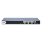 Switch PoE+ Administrable / 16 Puertos 1000 Mbps PoE+ / 2 Puertos Uplink 1000 Mbps / 2 Puertos SFP / Alcance Extendido 300 m (984.3 ft) / 230 W