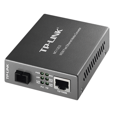 Convertidor Fibra Óptica WDM Monomodo / 1 puerto RJ45 10/100 Mbps / 1 puerto SC/UPC 100 Mbps /  Hasta 20 Km / Para su Funcionamiento Requiere el Modelo MC111CS / Plug and Play
