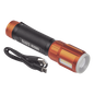 Linterna LED Portátil Recargable 500 Lúmenes con Luz Frontal y Lateral de Trabajo. Lámpara con tapa de Extremo con Imán, USB-C
