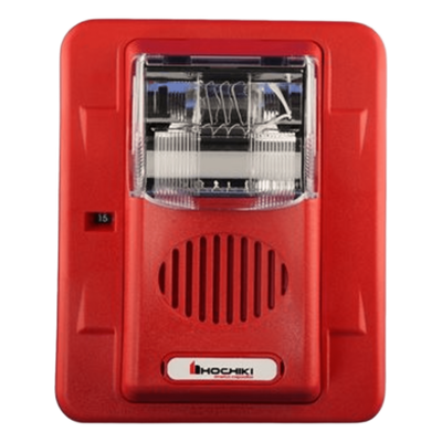 Sirena Estrobo, 24 Vcd, Multi-Candela 15 hasta 110 cd, Montaje En Pared, Color Rojo, Serie HEC3 (0500-06020), Hochiki
