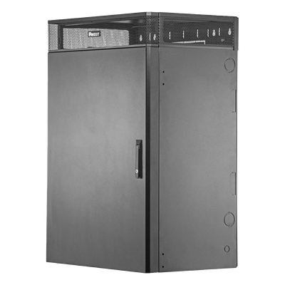 Gabinete de Montaje en Pared TrueEdge™, Con 9 UR para Equipo Activo y 9 UR para Paneles de Parcheo, Fabricado en Acero, Color Negro