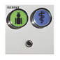 MODULO DE 2 BOTONES ILUMINADOS (VERDE Y AZUL) CON JACK DE 3,5MM PARA PULSADORES NX0871 Y NX0881 Y LECTOR RFID 125KHz INTEGRADO (4). CONEXION BUS RS485