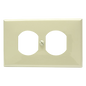 Placa de plástico para contacto dúplex color marfil.
