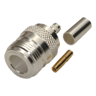 Conector Coaxial N Hembra / Anillo Plegable / Cables LMR-240, RG-8/X, 9258 / Bronce Niquelado / Contacto Oro / Aislante Teflón