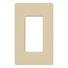 Placa de Pared / 1 Espacio / Diseño Sin Tornillos Visibles / Color Marfil / Compatible con Atenuadores, Switches y Controles Pico