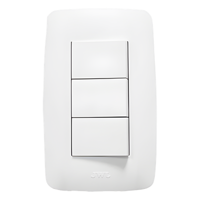Apagador Triple de 127 V ~60 HZ 10 A / Color Blanco.