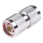Adaptador Barril en Línea de Conector N Macho a N Macho, Plata/ Oro/ Teflón.