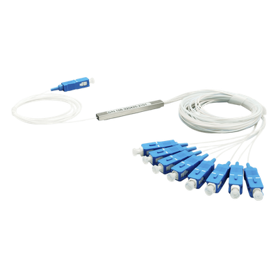 Splitter (Divisor Óptico) tipo PLC, 1x8, conectores SC/UPC