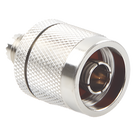 Adaptador Coaxial en Línea / Mini UHF Hembra a N Macho / Cuerpo Bronce Niquelado / Contacto Oro / Aislante Teflón