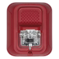 Bocina con Estrobo para Pared / 7 Niveles de Candela Seleccionables / 25.0 o 70.7 VRMS / 400-4,000 Hz / UL 1480 y UL 1971 / Carcasa Roja Sin Impresión