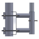 Adaptador de Mástil a Poste / Acero ASTM A36 / Galvanizado por Inmersión en Caliente / Diámetro de Mástil 5.08 cm (2') / Postes hasta 7.62 cm (3') de Diámetro