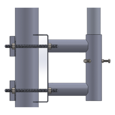 Adaptador de Mástil a Poste / Acero ASTM A36 / Galvanizado por Inmersión en Caliente / Diámetro de Mástil 5.08 cm (2') / Postes hasta 7.62 cm (3') de Diámetro