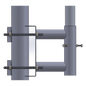 Adaptador de Mástil a Poste / Acero ASTM A36 / Galvanizado por Inmersión en Caliente / Diámetro de Mástil 5.08 cm (2') / Postes hasta 7.62 cm (3') de Diámetro