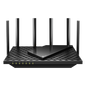 Router WiFi 6 Doble Banda / AX5400 MU-MIMO 4X4 y OFDMA / 1 puerto WAN 10/100/1000 Mbps / 4 puertos LAN 10/100/1000 Mbps / 1 puerto USB 3.0 /  6 potentes antenas / Administración App (Tether) o Pági