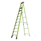Escalera de 3.65 m Capacidad máxima de 170 Kg, inclinada, de fibra de vidrio con almohadilla de pared giratoria.