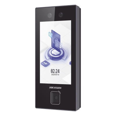 Terminal Facial MinMoe DS-K1T344MBWX-QRE1 / Lector QR Fisico Ultra Rapido / 3000 Rostros / Tarjetas MIFARE / Pantalla 4.5\" / Hik-Connect Teams / IP65 / PoE WiFi / HIK-IA / SIP