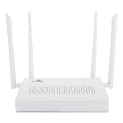 ONU Dual G/EPON con Wi-Fi AC de doble banda, 1 puerto SC/UPC + 2 puertos LAN Gigabit + 1 puerto FXS